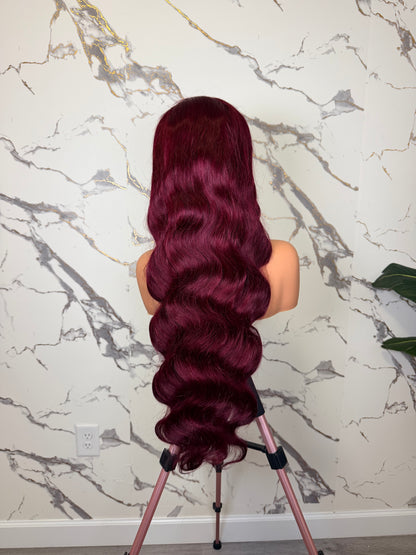 Raw Vietnamese SDD Burgundy Royale Body Wave Luxury WIG
