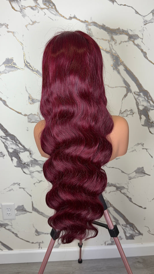 Raw Vietnamese SDD Burgundy Royale Body Wave Luxury WIG