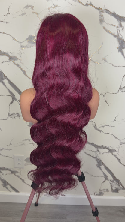 Raw Vietnamese SDD Burgundy Royale Body Wave Luxury WIG