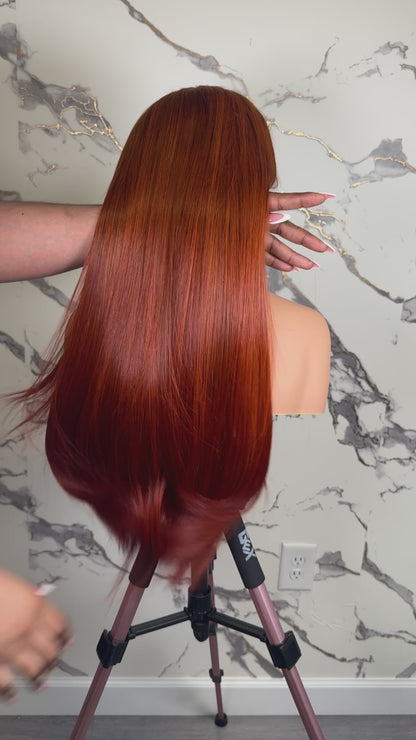 Raw Vietnamese SDD Burnt Orange Bone Straight Luxury WIG